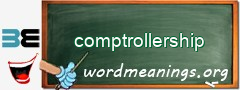 WordMeaning blackboard for comptrollership